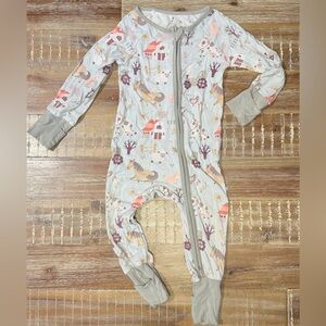 Caden Lane Bamboo Convertible Footie Double Zipper Pajama 6-12m